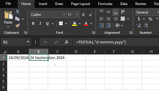 change date format in excel