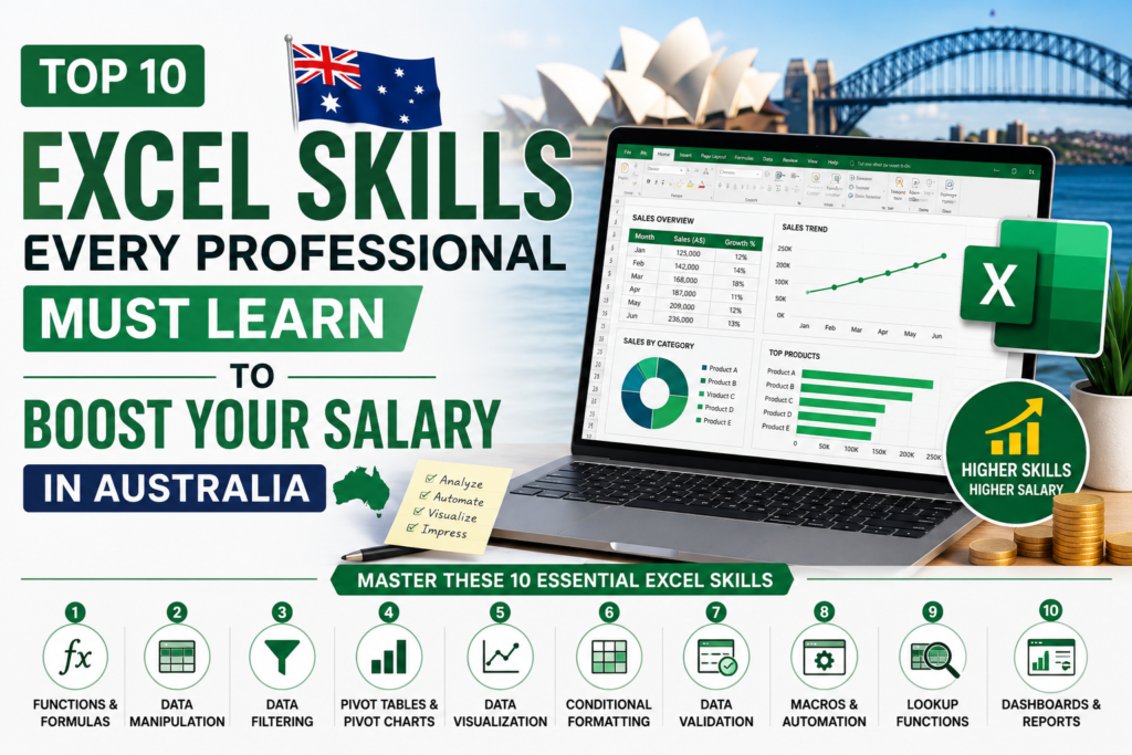 Top 10 Excel skills for Australia