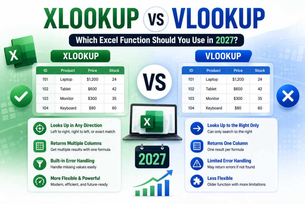 XLOOKUP vs VLOOKUP: Which Excel Function Should You Use in 2027?